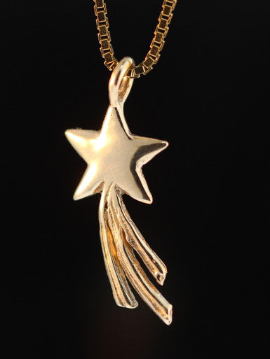 Shooting Star Charm - 14K Gold