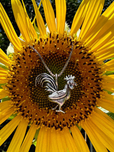 Chicken Charms Hen and Rooster  - Sterling Silver