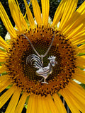 Chicken Charms Hen and Rooster  - Sterling Silver