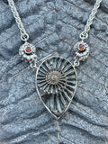 Pyritized Ammonite Neckpiece with Mexican Opals - Sterling Silver
