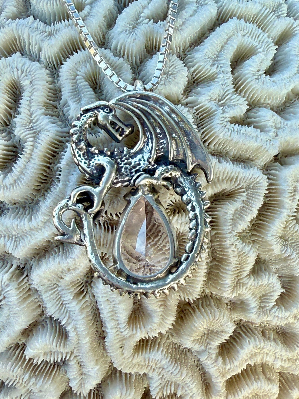 Avalon Dragon with Kunzite - Silver