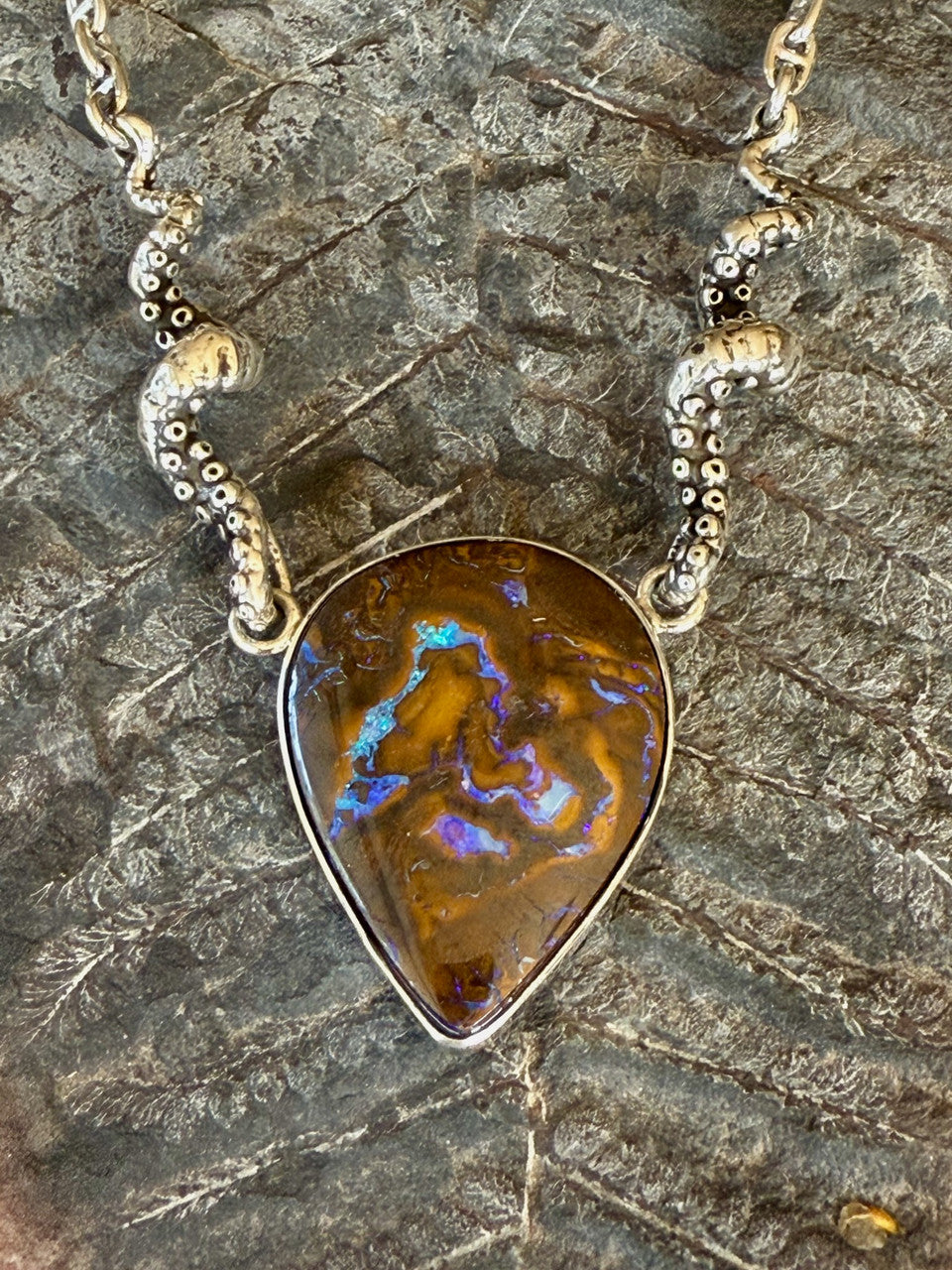 50 Cara50 Carat Koroit Boulder Opal - Shiver Me Tentacles - Silver