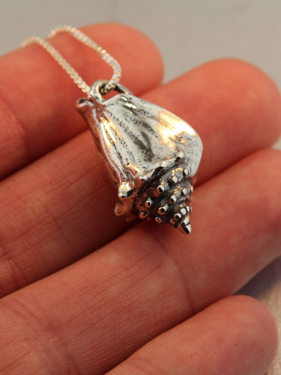 Sea Life - Conch Shell Charm - Silver