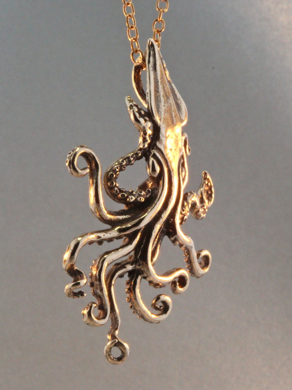 Bronze Kraken Squid Pendant