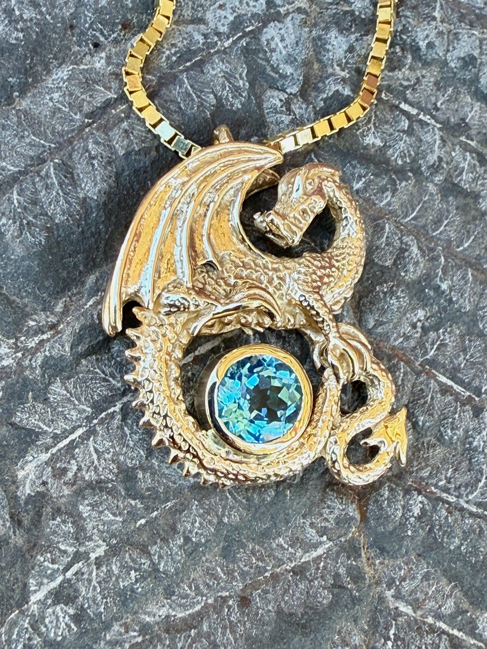 Avalon Dragon Pendant - 14K gold