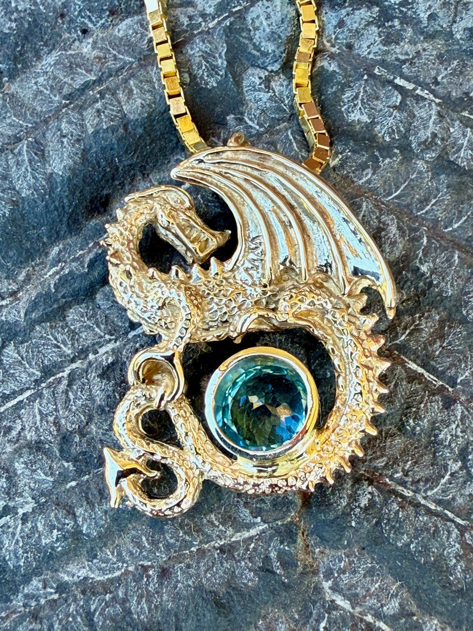 Avalon Dragon Pendant - 14K gold