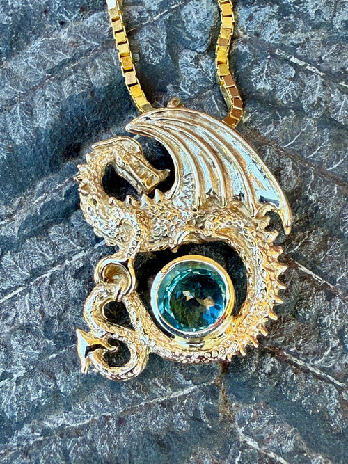 Avalon Dragon Pendant - 14K gold