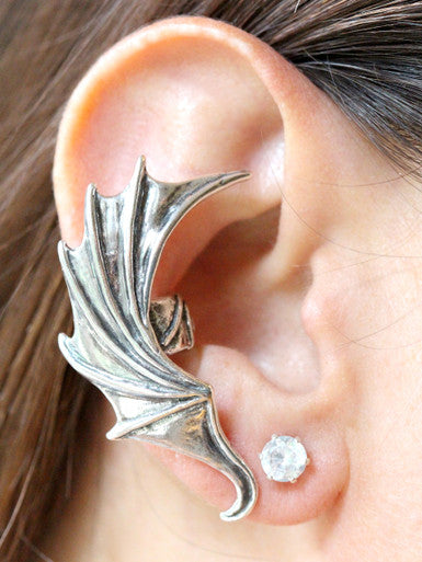 Dragon Wing Ear Cuff - Sterling Silver
