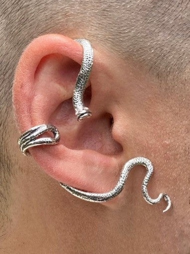 Viper Snake Ear Wrap - Silver