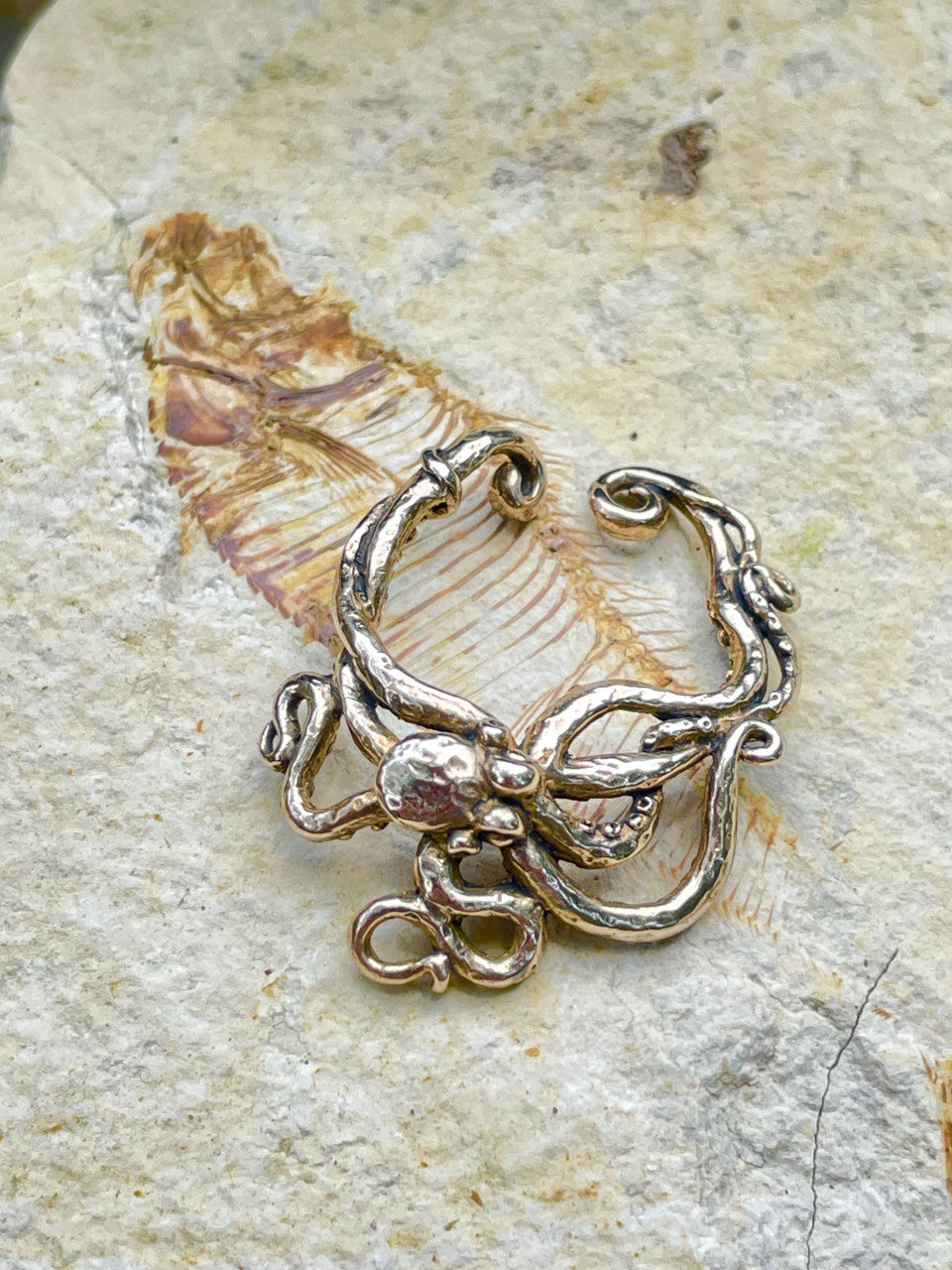 Octopus Ear Hoop - Bronze