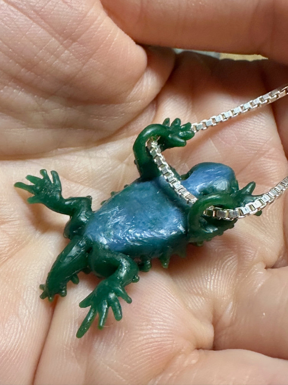 Horned Lizard Pendant Belly - Silver