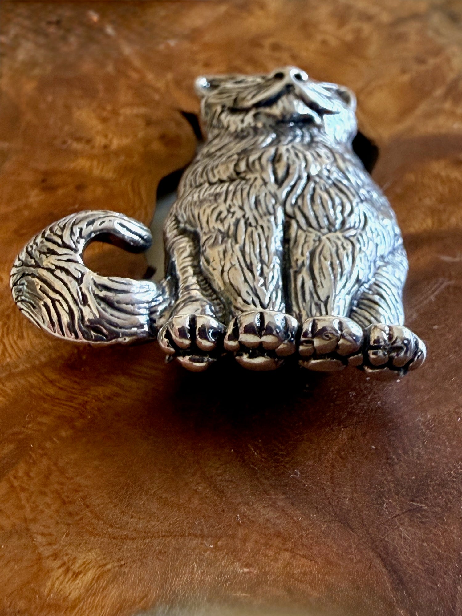 Large Cat Pin - Silver
