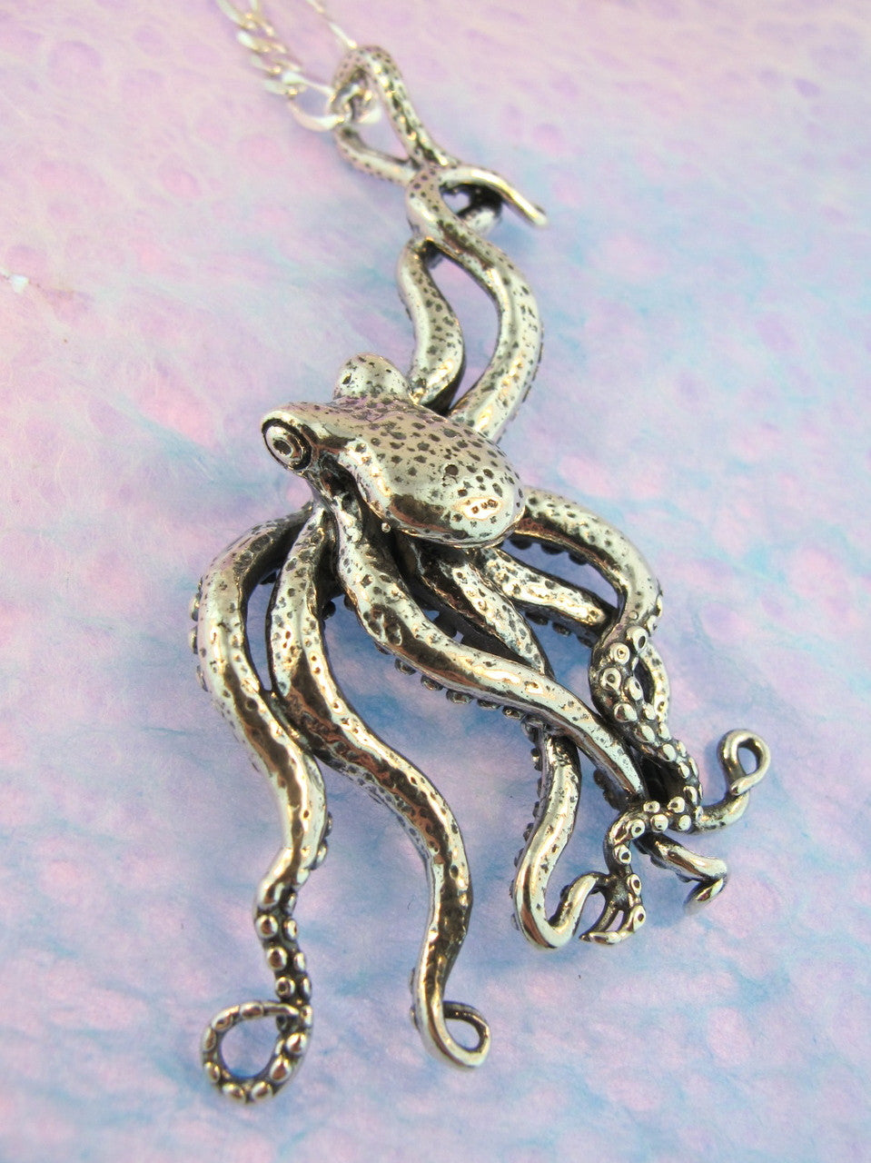 Sterling Silver Large Octopus Pendant