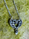 Small Dragon Heart Pendant - Sterling Silver