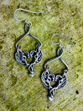 Dragon Heart Earrings - Sterling Silver