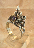 Castle Dragon Ring with Iolite - Sterling Silver