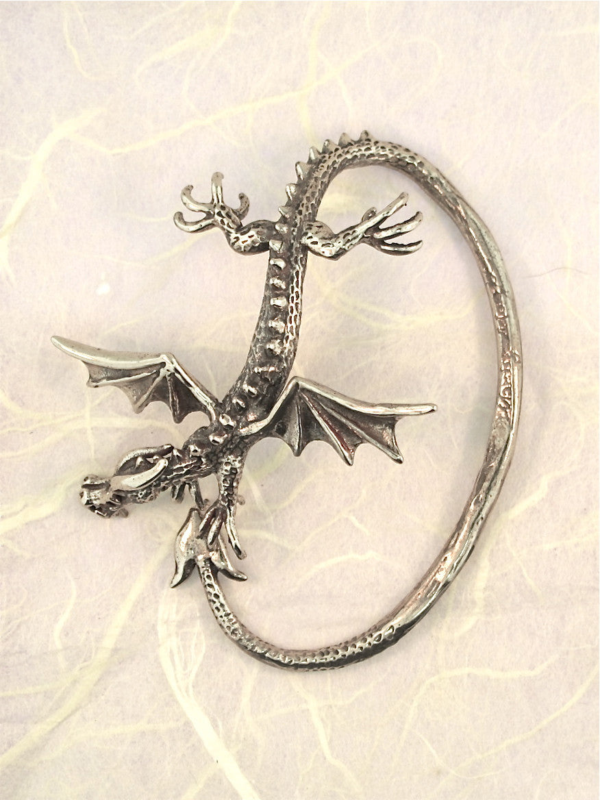 Dragon Sentry Ear Wrap - Sterling Silver