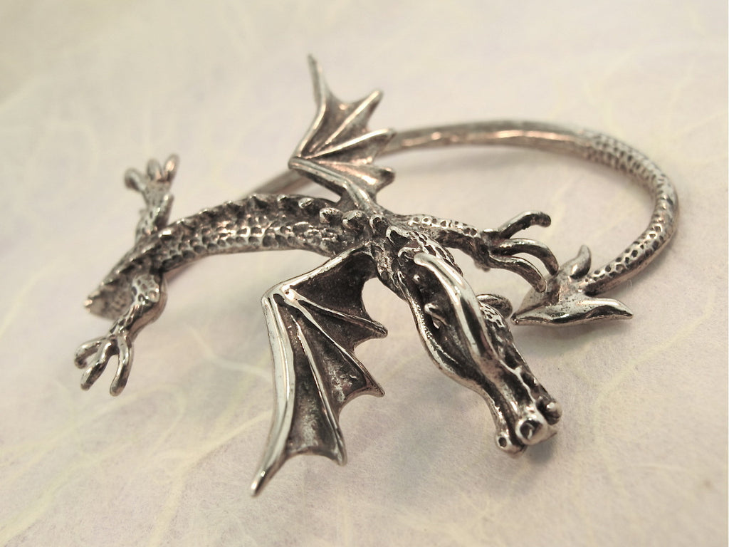 Dragon Sentry Ear Wrap - Sterling Silver