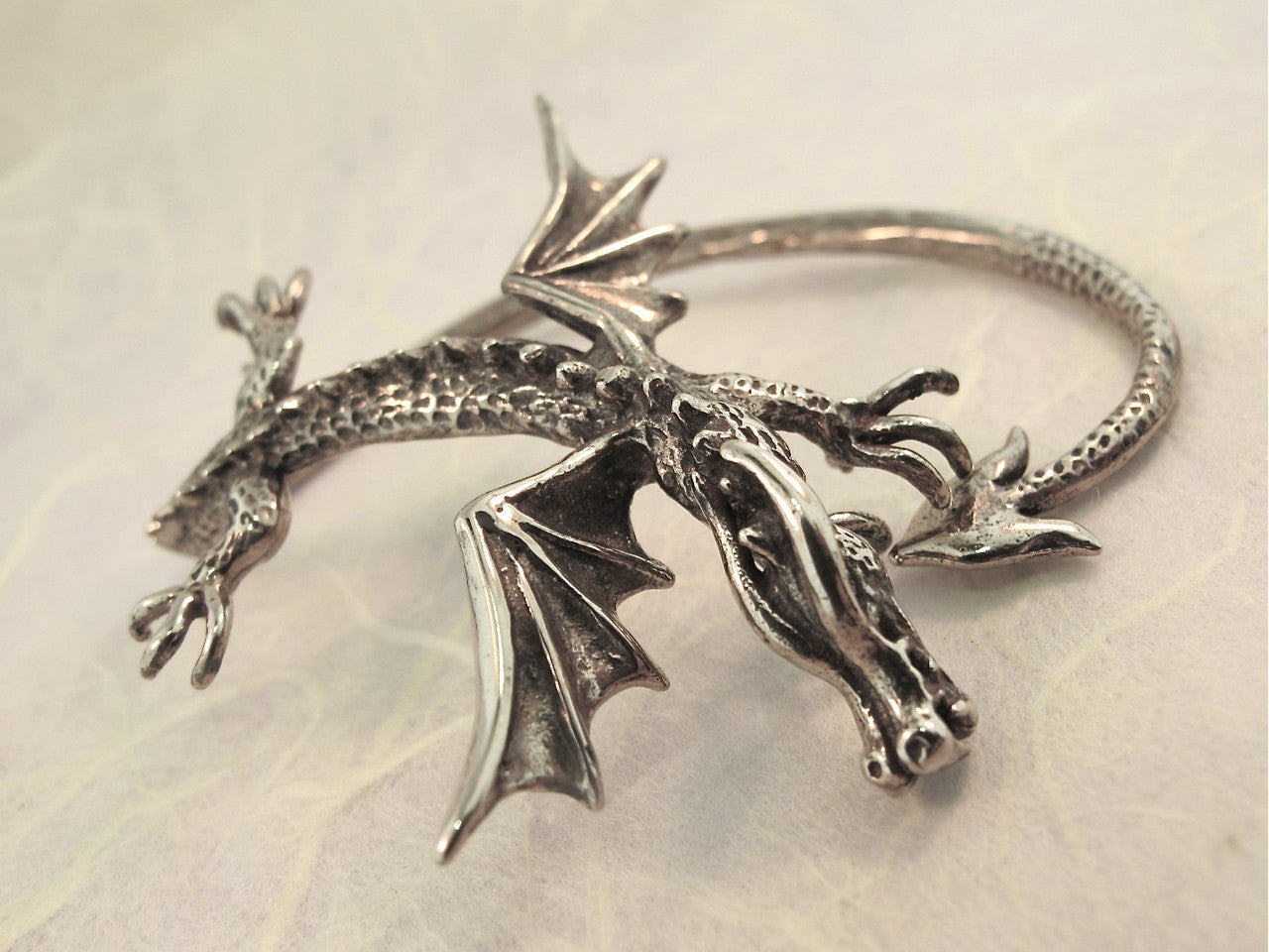 Dragon Sentry Ear Wrap - Sterling Silver