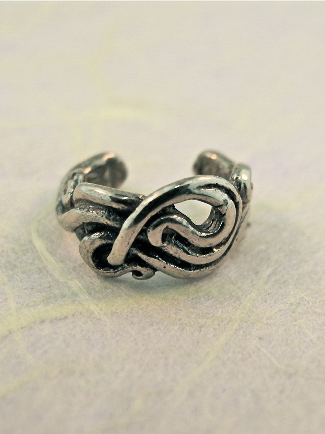 Nouveau Swirl Ear Cuff in Silver
