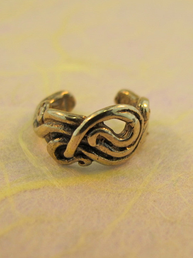 Nouveau Swirl Ear Cuff in Bronze