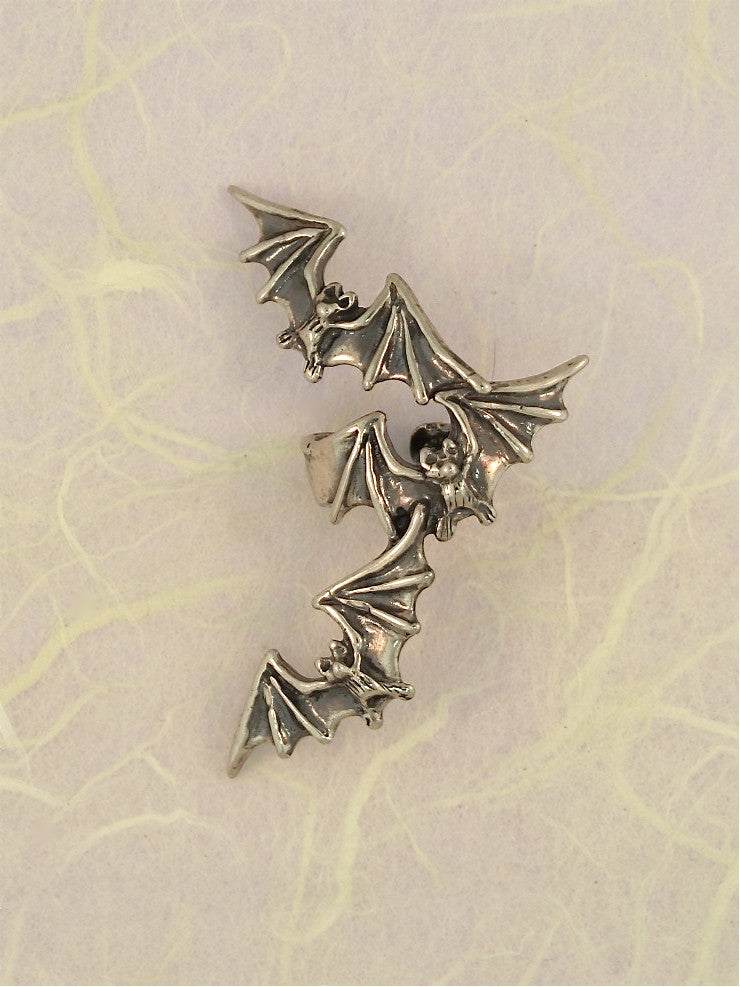 Bat Flock Ear Cuff - Sterling Silver