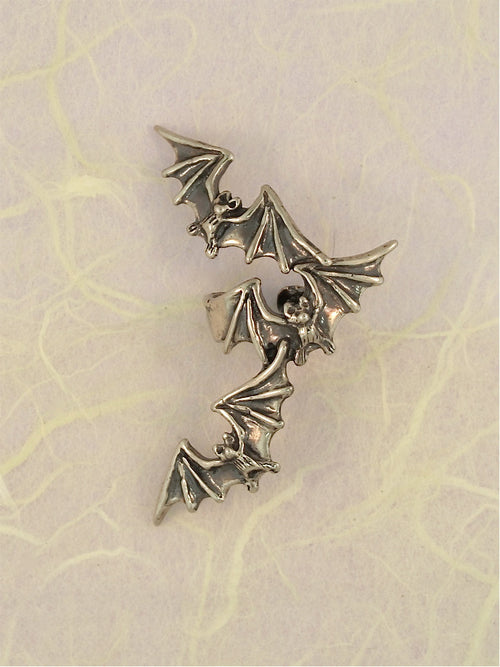 Bat Flock Ear Cuff - Sterling Silver