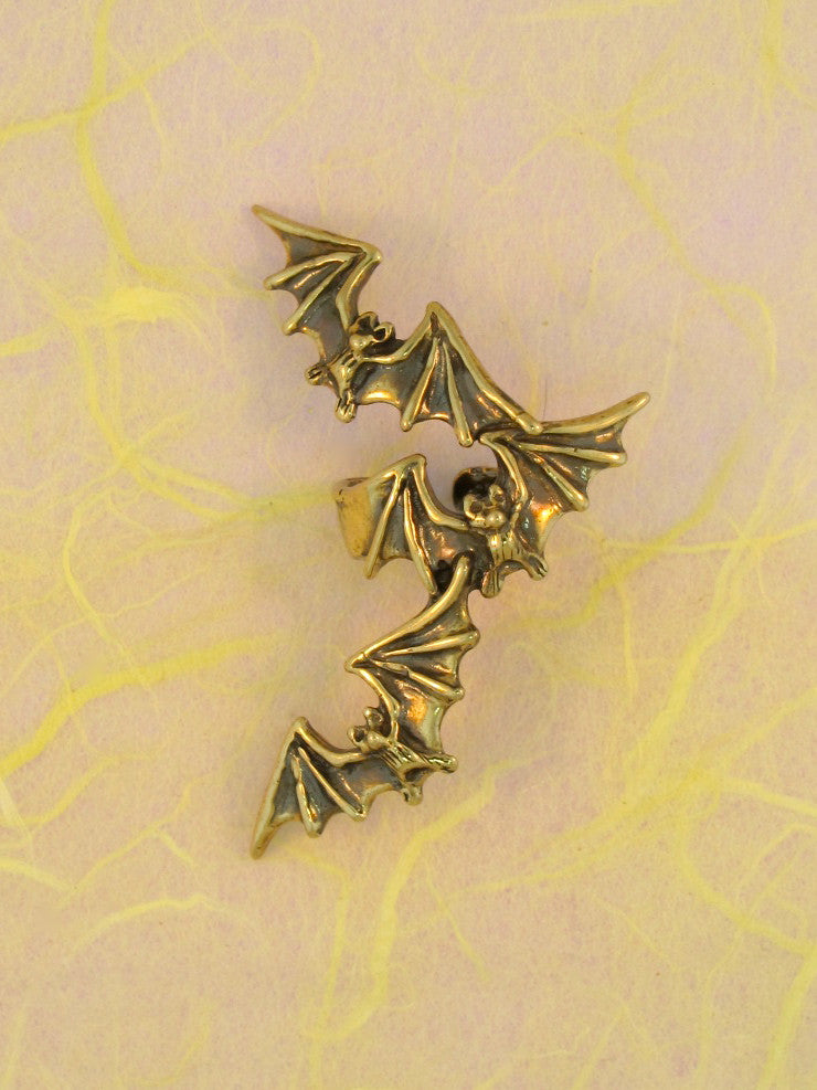 Bat Flock Ear Cuff - Bronze