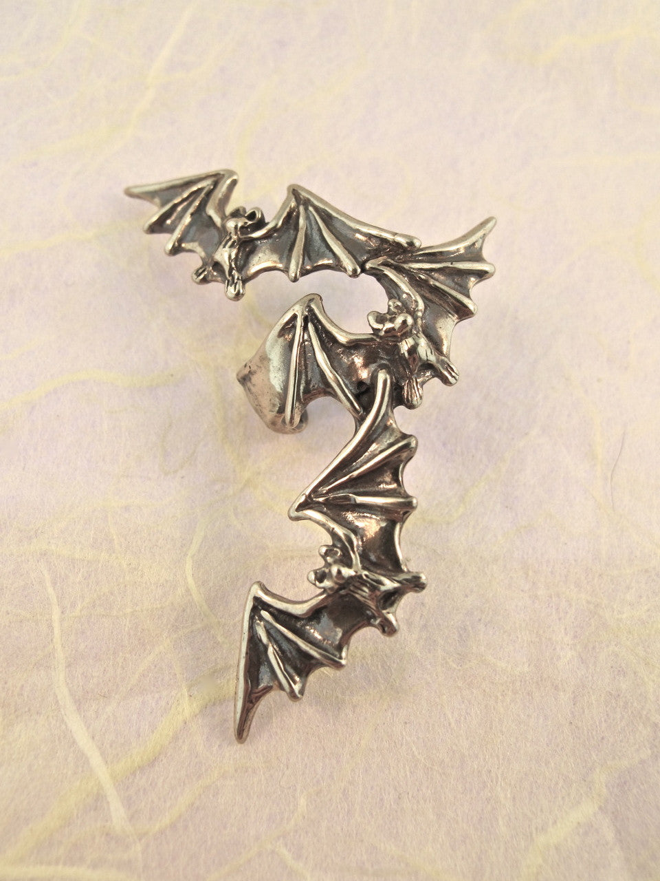 Bat Flock Ear Cuff - Sterling Silver