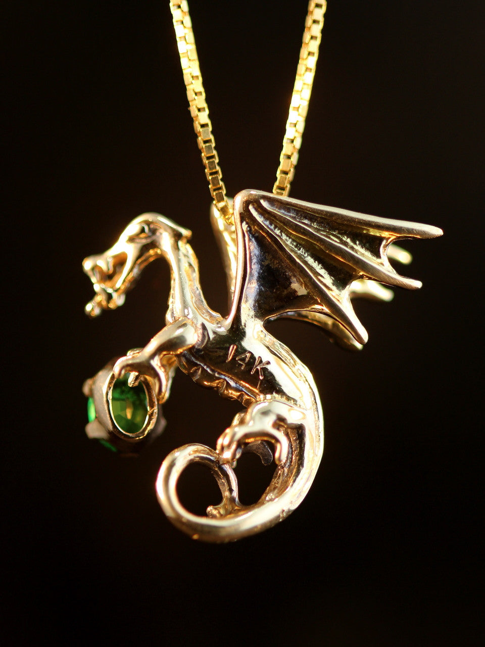 Fire Dragon Pendant with Emerald