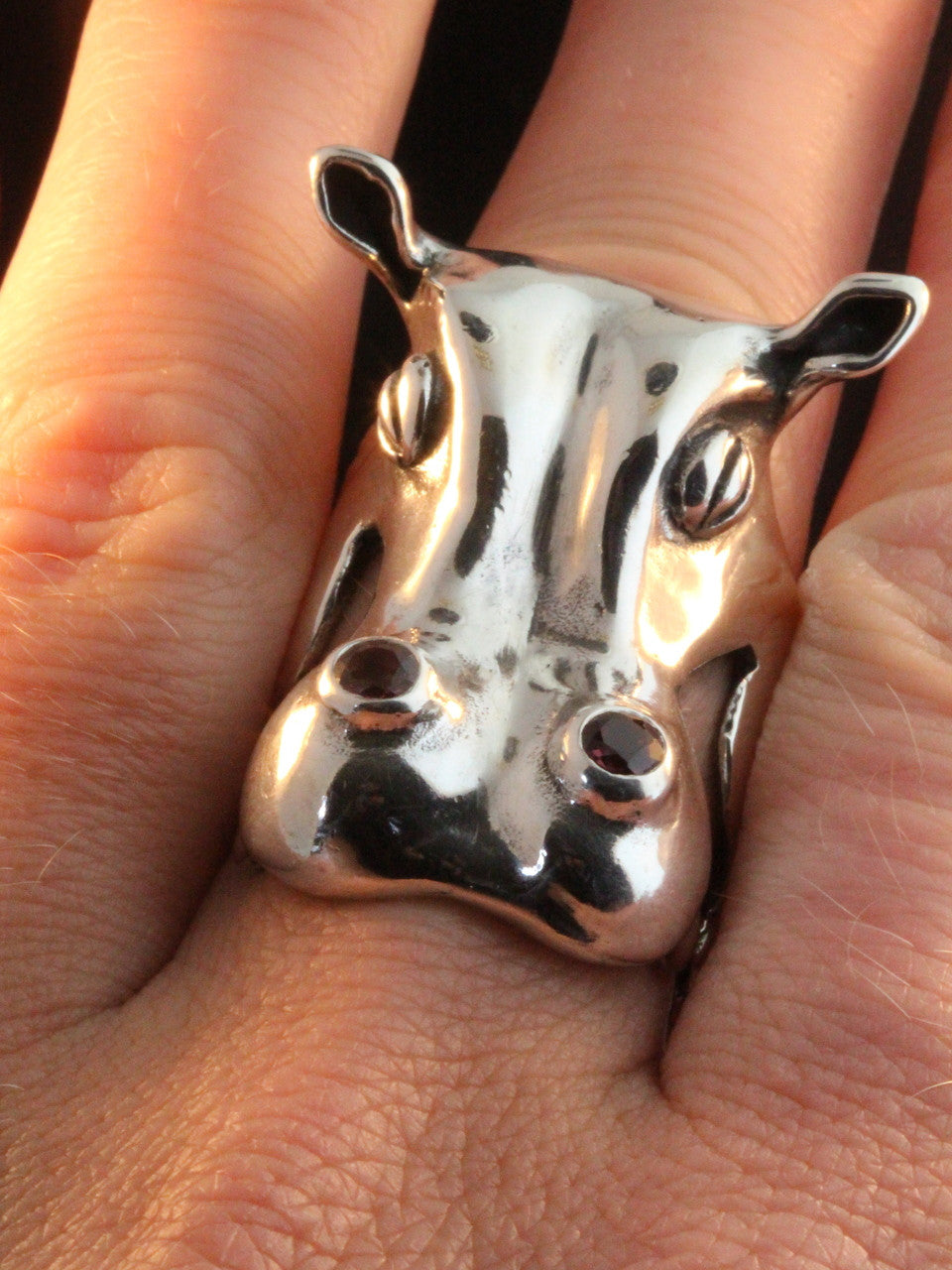 Henrietta Hippo Ring With Garnets