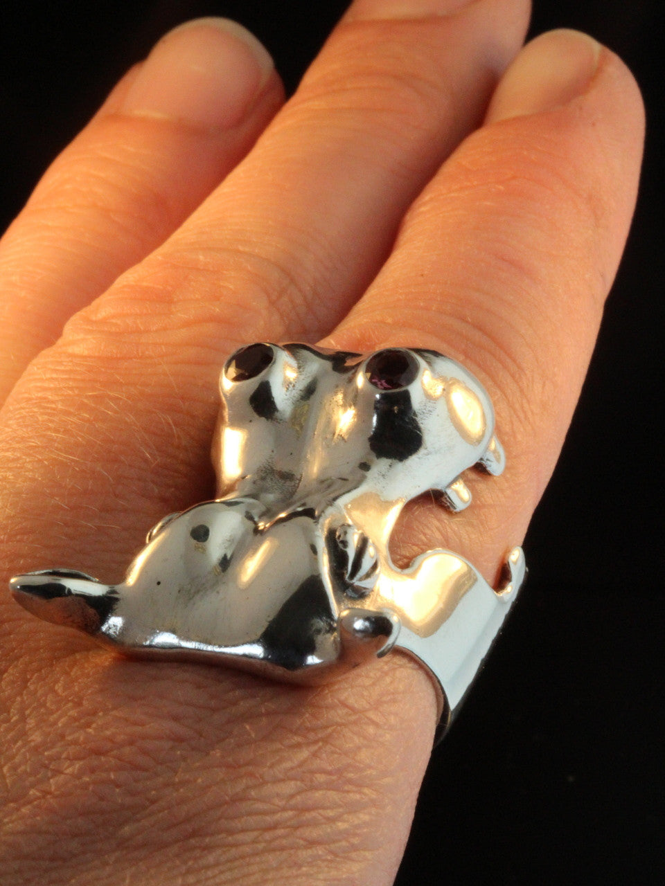 Henrietta Hippo Ring With Garnets