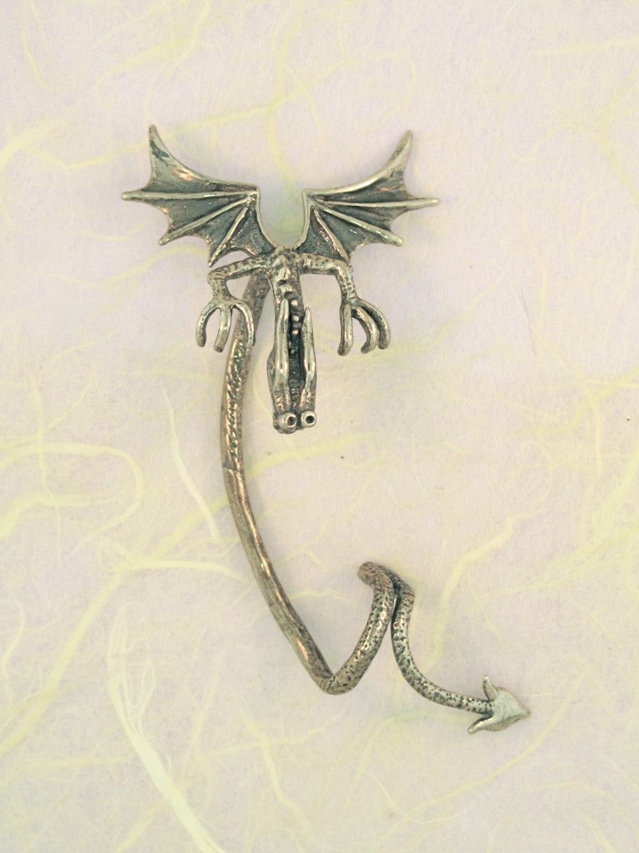Curious Dragon Ear Wrap - Sterling Silver