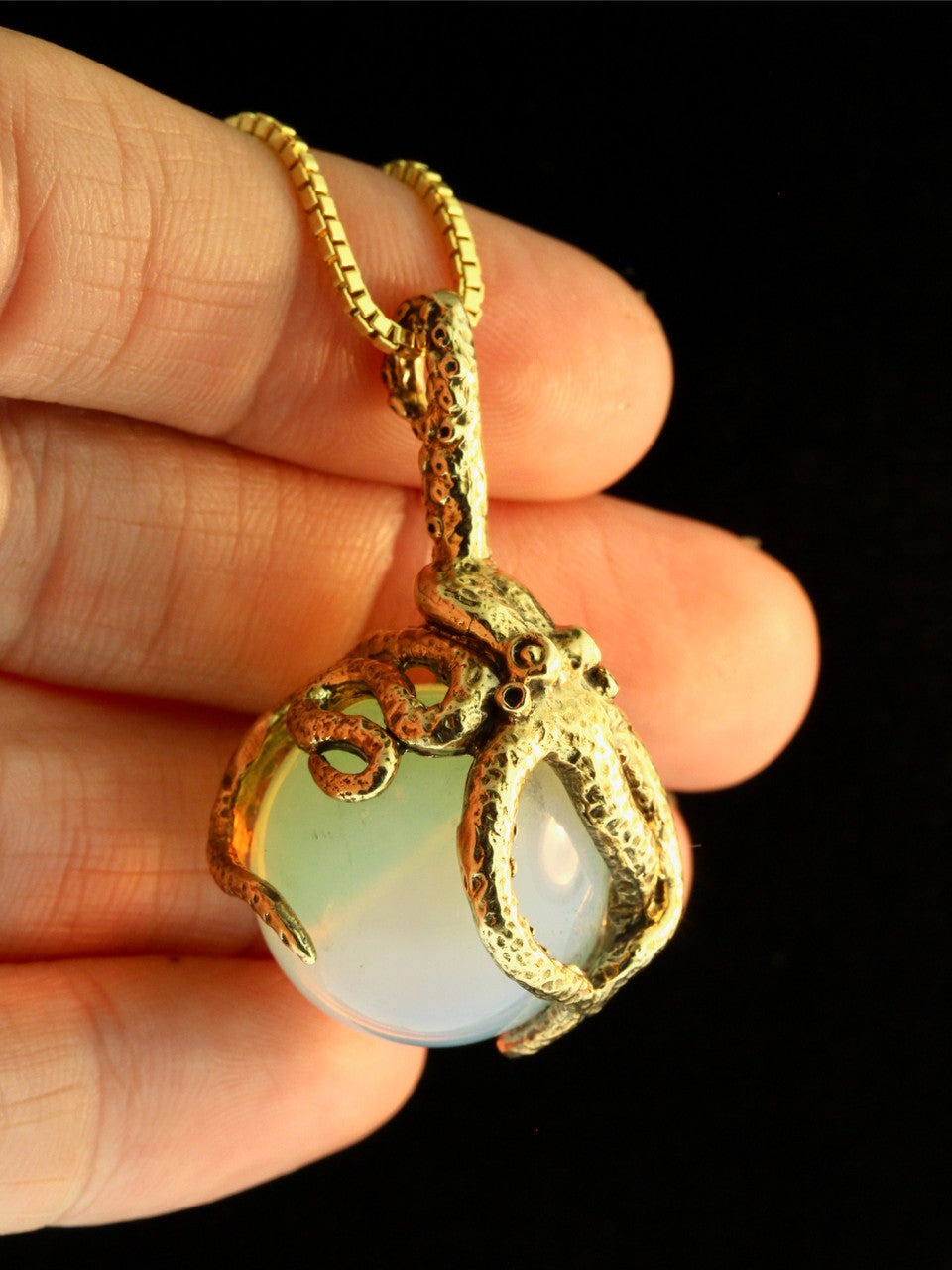 Octopus Orb with Opalite - 14k Gold