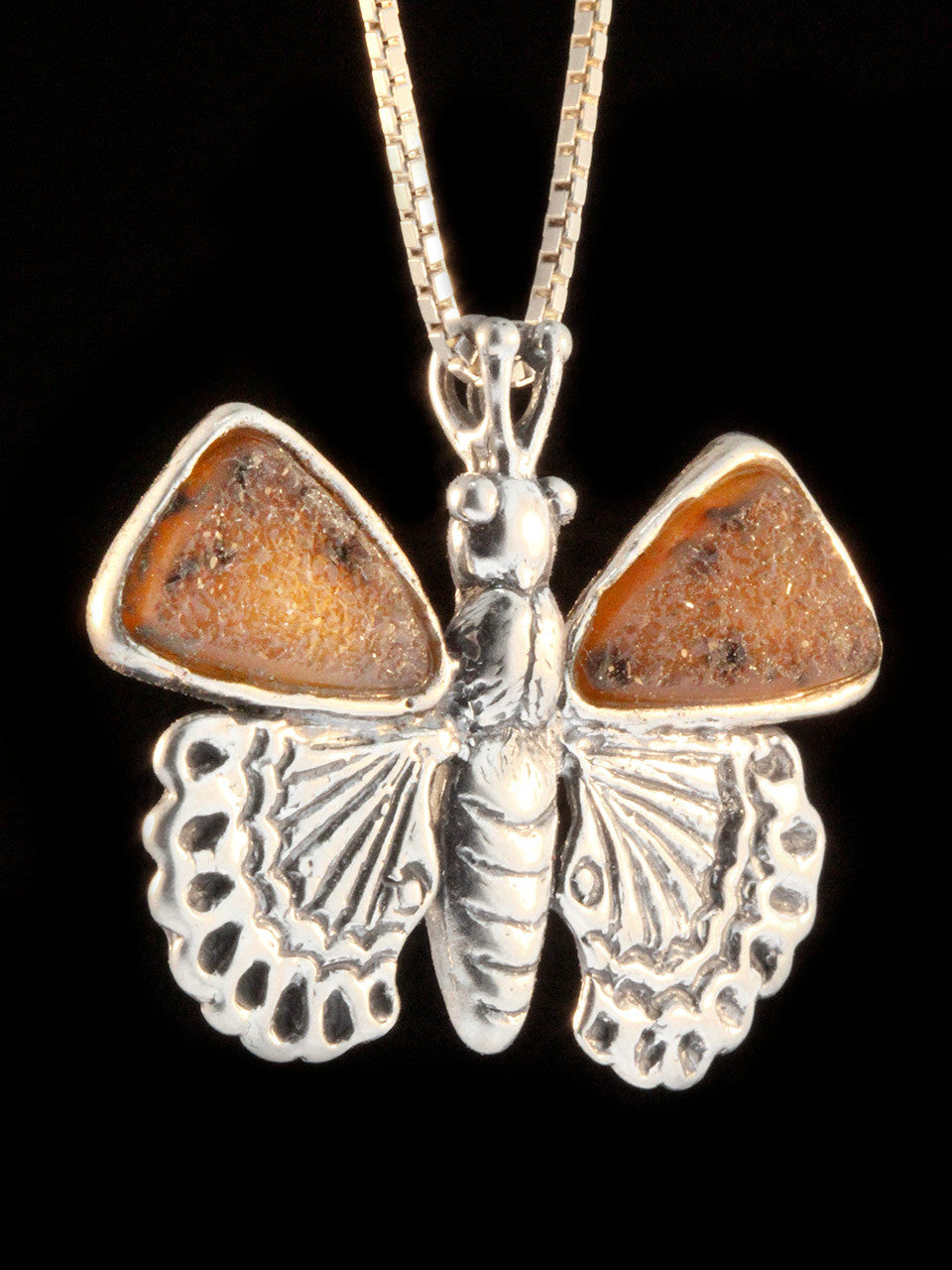 Small Jeweled Butterfly with Drusy Quartz Wings