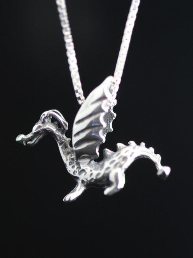 Dragon - Baby Dragon Charm - Silver