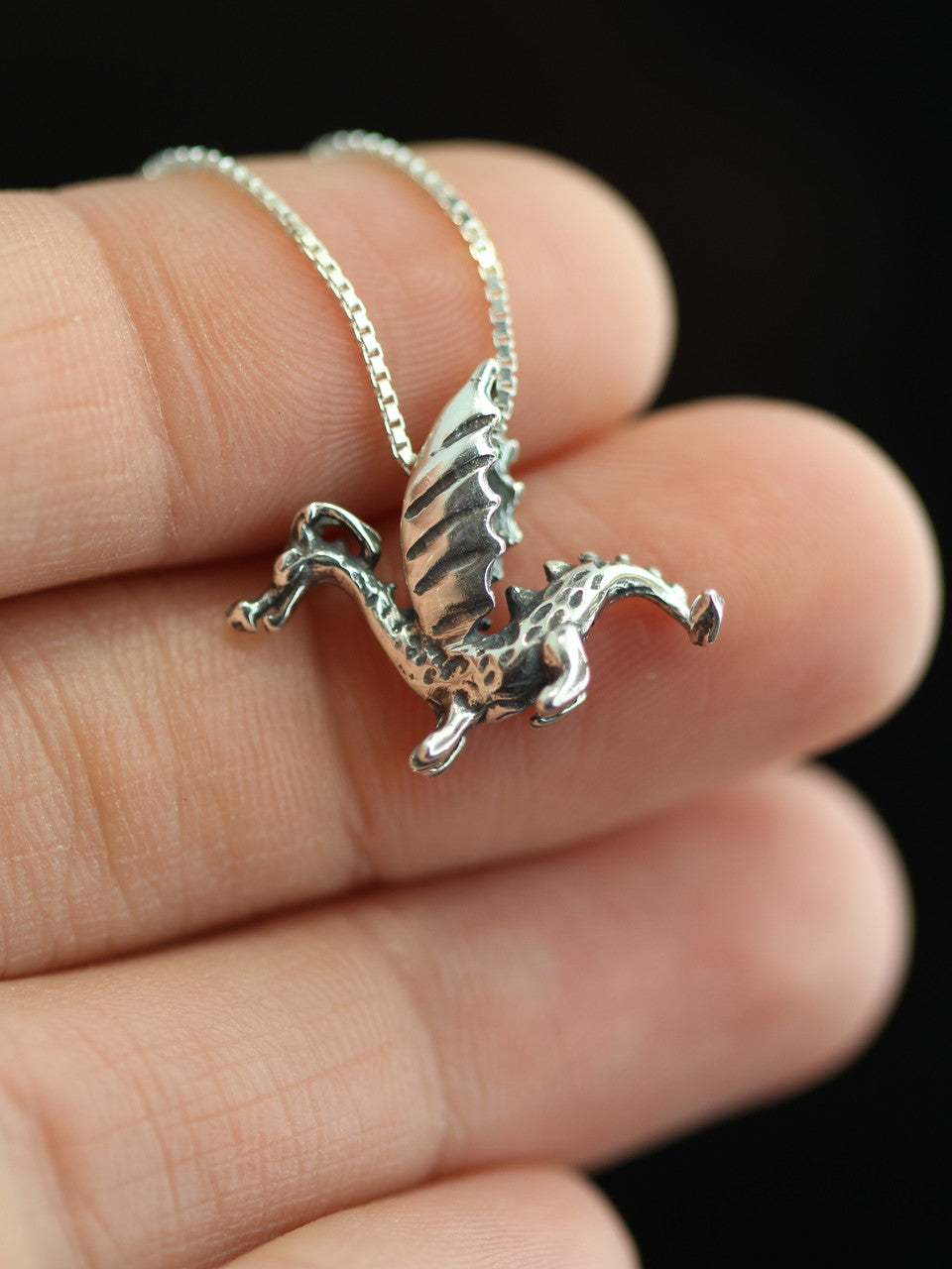Dragon - Baby Dragon Charm - Silver