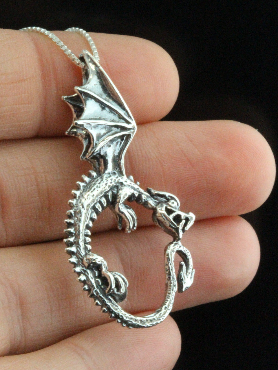 Oracle Dragon Pendant - Silver