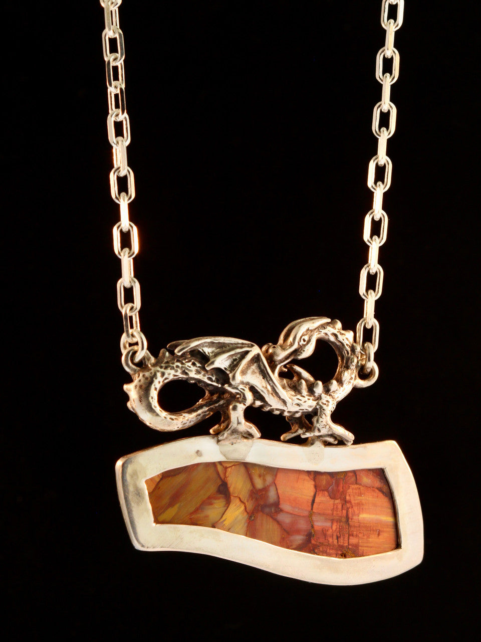 Pietersite - Dune Infinity Dragon Neckpiece - Silver