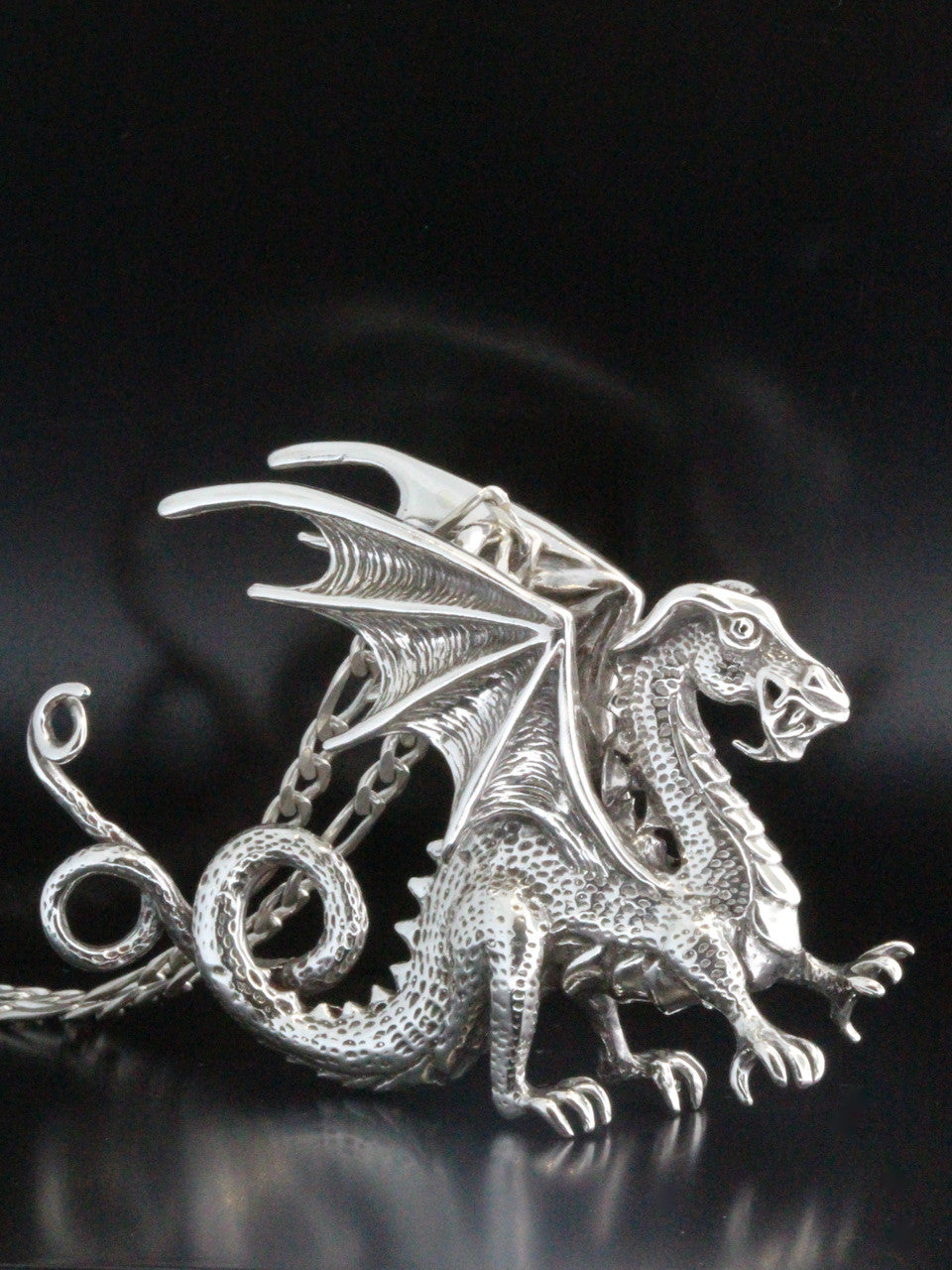 Renaissance Dragon Pendant - Silver