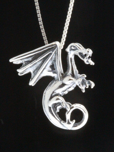 Fire Dragon Pendant - Sterling Silver