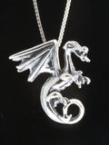Fire Dragon Pendant - Sterling Silver