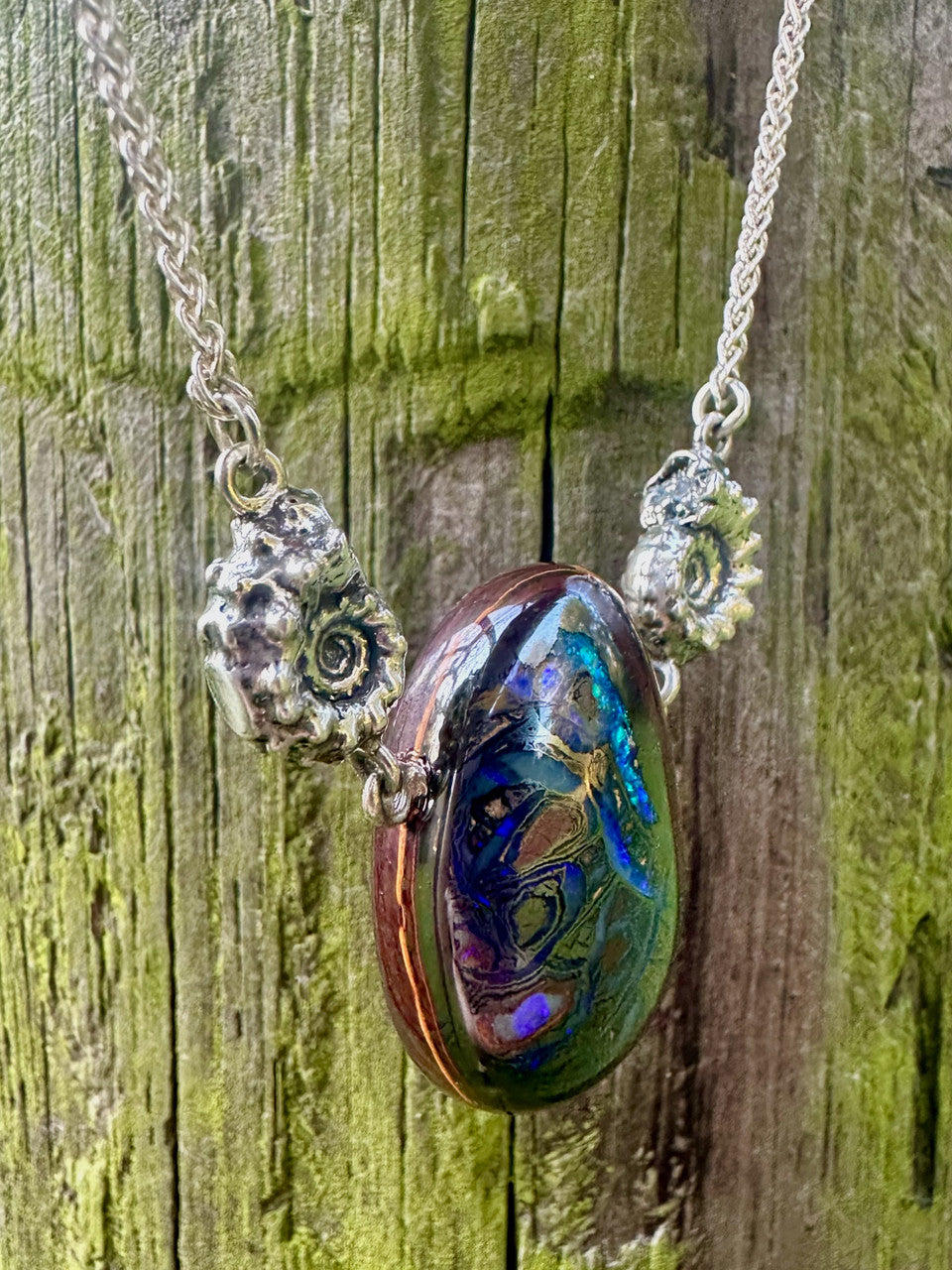 Queensland Crevasse Australian Boulder Opal with Ammonites