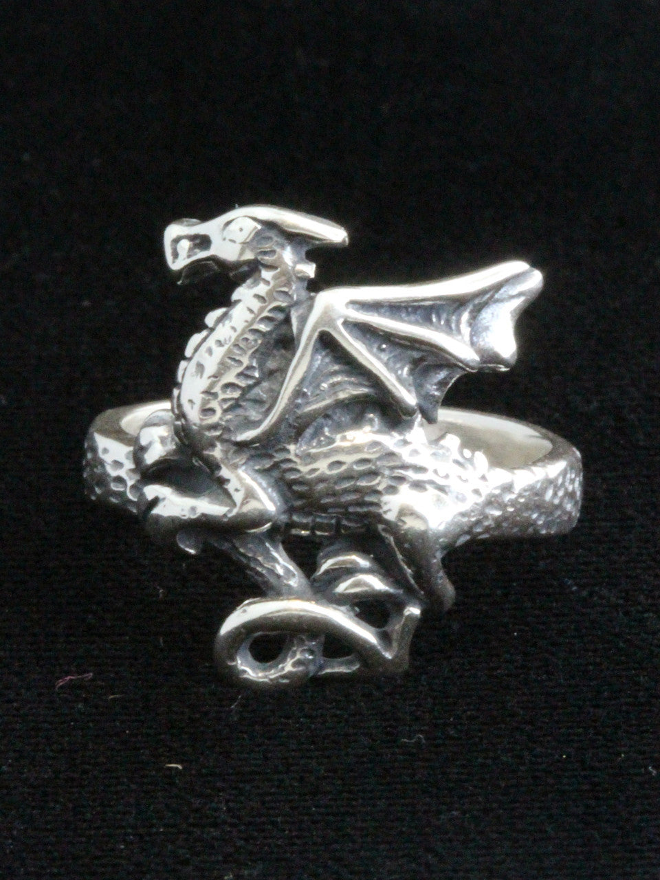 Flat Dragon Ring - Silver