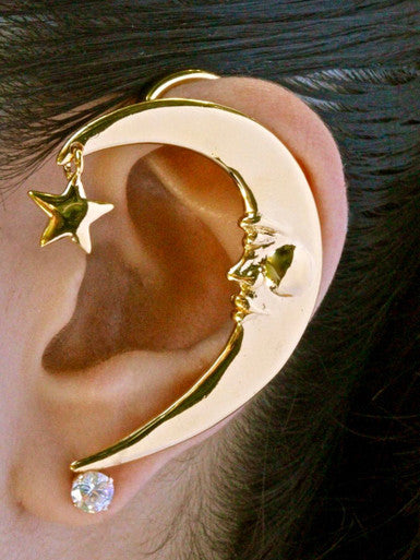 Crescent Moon Ear Wrap - Gold Vermeil