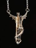 Vintage Crystal Dragon Pendant - Sterling Silver