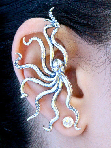 Octopus Ear Wrap - Sterling Silver