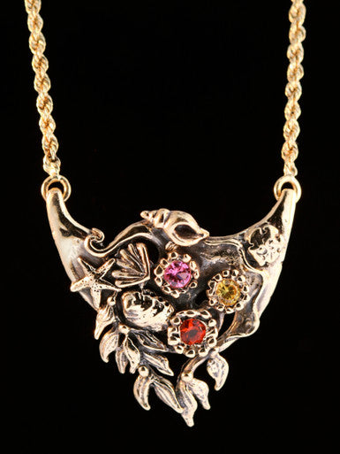 Atlantis Tide Pool Treasure Pendant with Gemstones - 14K gold