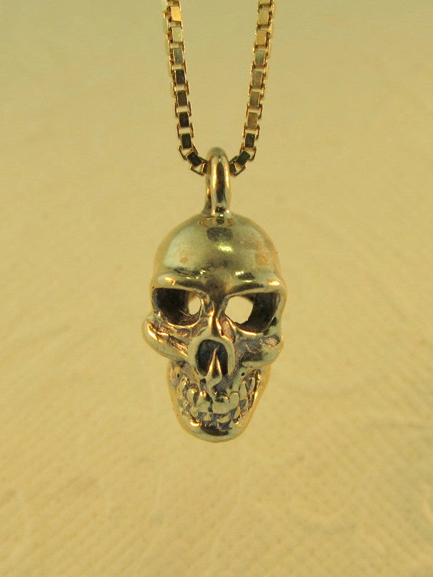 14k Gold Skull and Scimitar Pendant