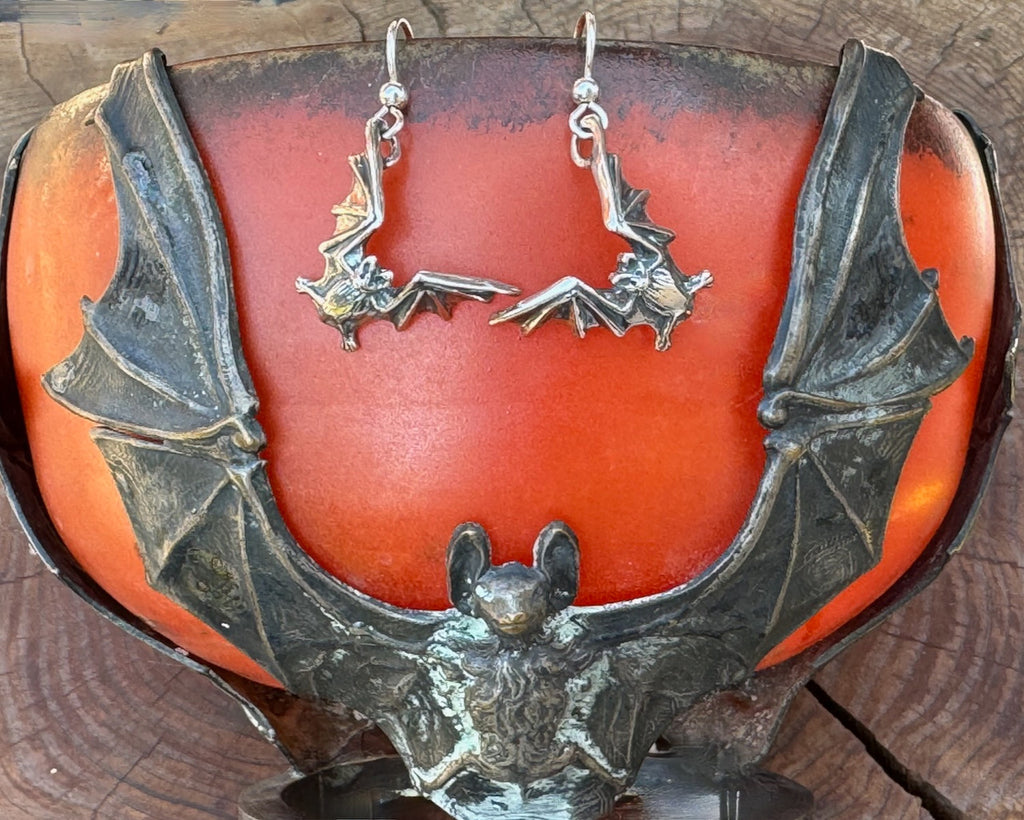Sterling Silver Bat Flight Earrings